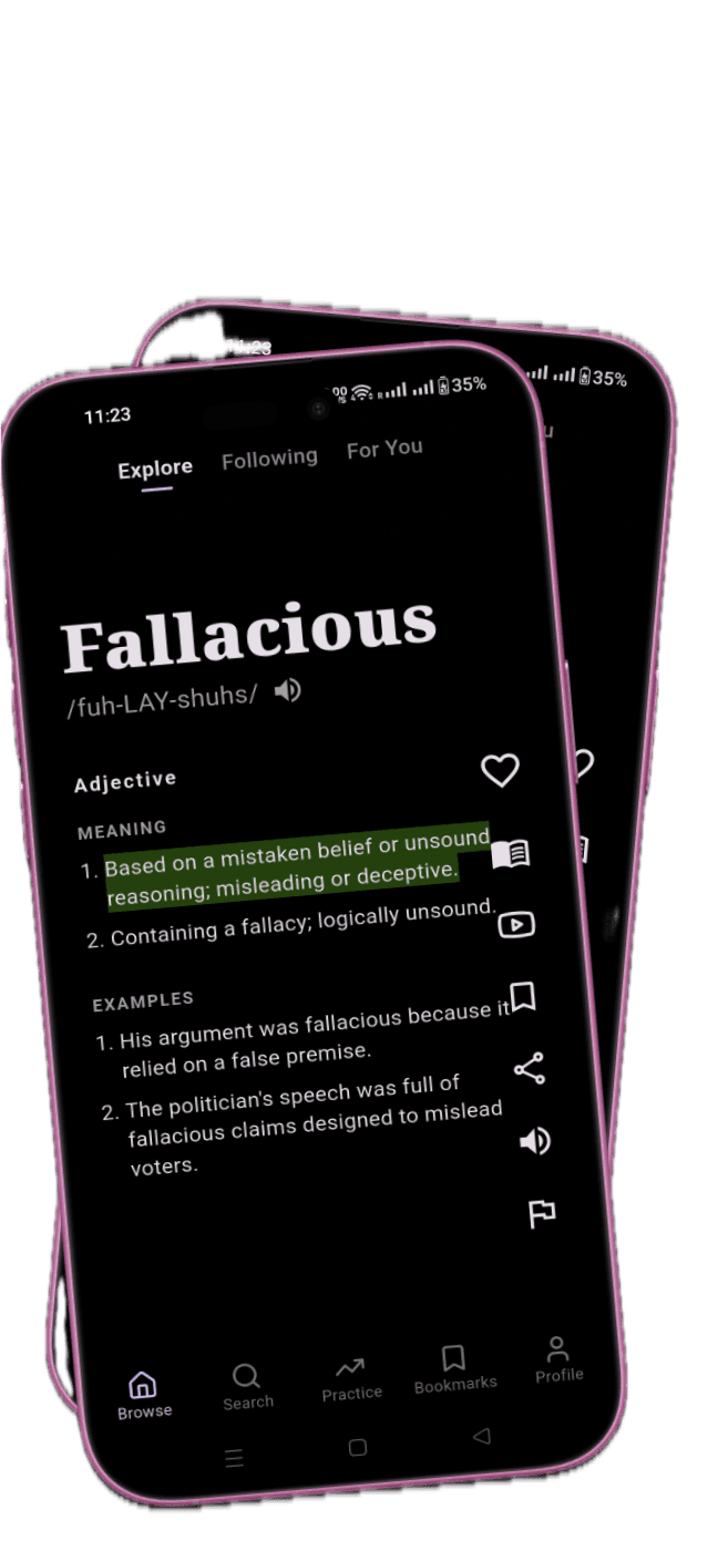 WordTok app - swipe through thousands of English word cards to build vocabulary
